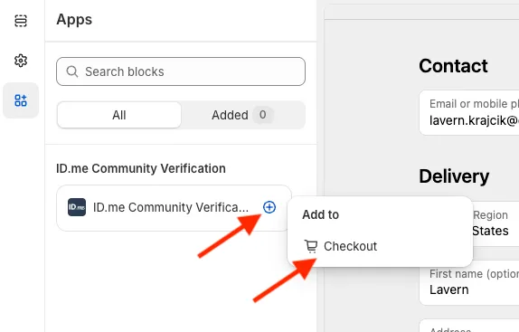 Screenshot showing options for ID.me Community Verifications
